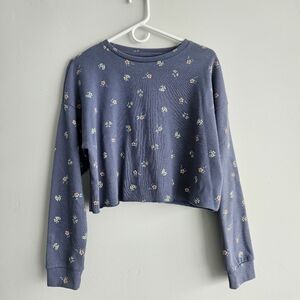 Colsie Navy Sweatshirt with Floral Design